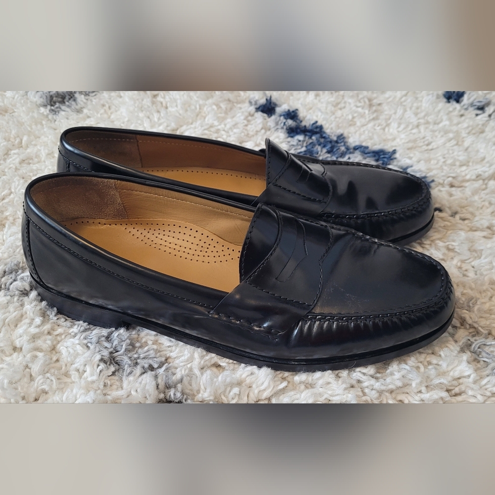 Cole Haan PINCH PENNY Black LEATHER Loafers size 13D
